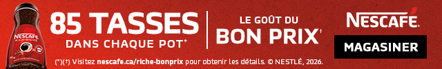 Sponsorisé NescaféMD 85 tasses dans chaque pot*