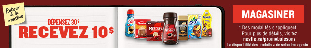 Sponsorisé Dépensez 30 $ Recevez 10 $*